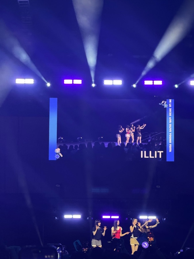 ILLIT on stage at a concert in LA