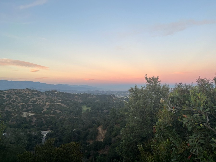 sunset over the hills from Griffith Park